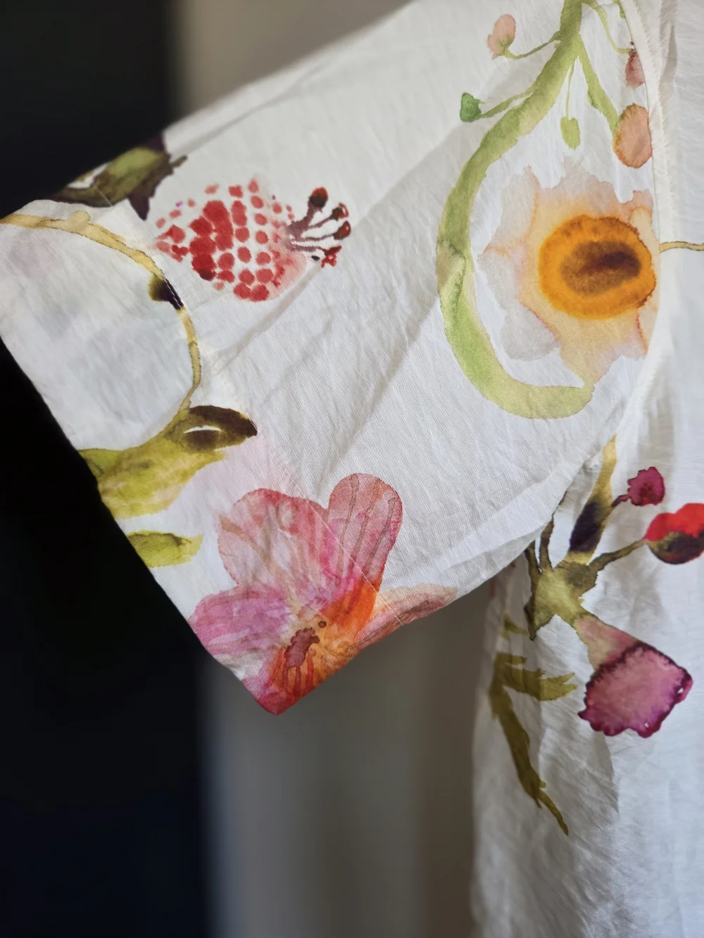 Floral Birds Loose Fit Resort Camp  Button Up Short Sleeve Shirt H&M EUC XS - Picture 4 of 15